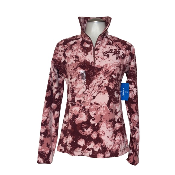 Columbia Womens XS Arctic Air Printed Half Zip Fleece Pullover Burgundy Pink NWT - Picture 8 of 11